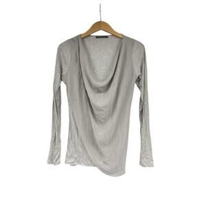 Velvet By Graham Spencer Draped Knit Long Sleeve Shirt Stretch Womens Small?